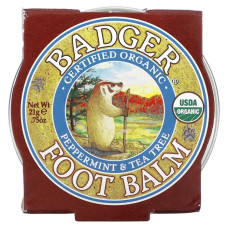 Бальзам для ніг, Badger Company Foot Balm, м'ята та чайне дерево, 21 г