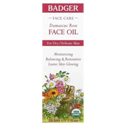 Олія для обличчя, 29,5 мл, Badger Company Face Oil, з дамаською трояндою