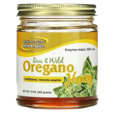 Мед з орегано, необроблений, Oregano Honey North American Herb & Spice Co., 283 г