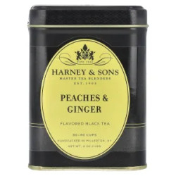 Чорний чай ароматизований, смак персики та імбир, Harney and Sons Flavored Black Tea Peaches Ginger, 112 г
