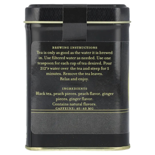 Чай чорний, Flavored Black Tea, Peaches & Ginger, Harney & Sons, персики та імбир, 112 г