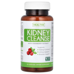 Очищение почек, с экстрактом клюквы, Kidney Cleanse With Cranberry Extract Healths Harmony, 60 капсул