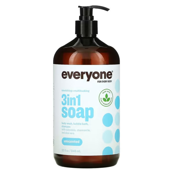 Піна, шампунь, гель, 3 в 1, Soap For Everybody, Everyone, без запаху, 946 мл.