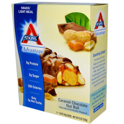 Шоколадні роли з карамеллю та горіхами, Chocolate Roll Atkins Advantage, 5 шт