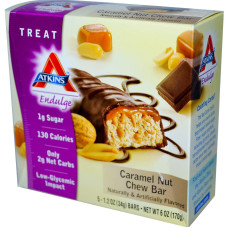 Батончики карамель та горіхи, Caramel Nut Chew Atkins Endulge, 5 шт по 34 г