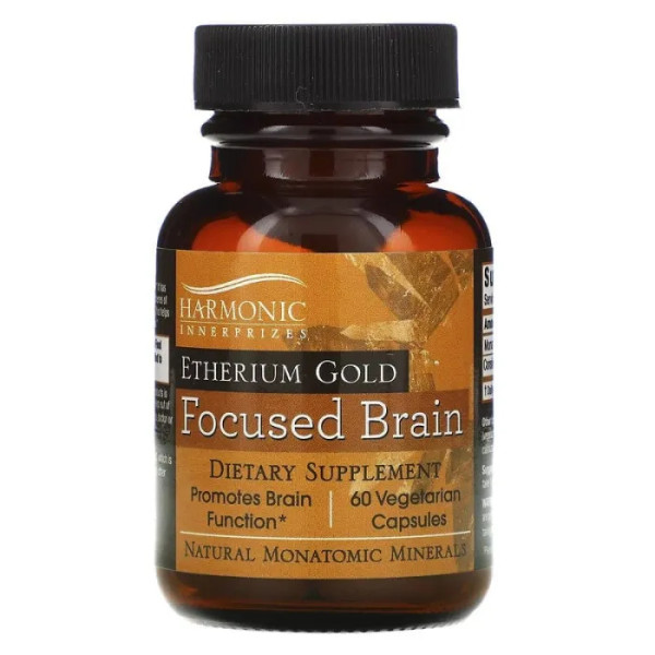 Улучшение работы мозга, Focused Brain, Harmonic Innerprizes, Etherium Gold, 60 капсул