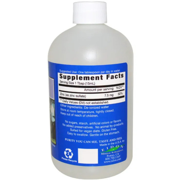 Цинк, Zinc, Eidon Ionic Minerals, іонні мінерали, 533 мл