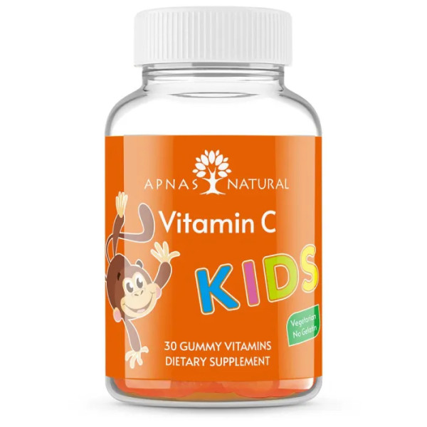 Вітамін С для дітей, Vitamin С for kids, Apnas Natural, 125 мг, 30 жувальних пастилок