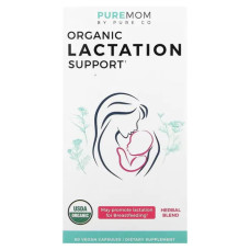 Підтримка лактації органік, Pure Co. Pure Mom Lactation Support, 60 веганських капсул