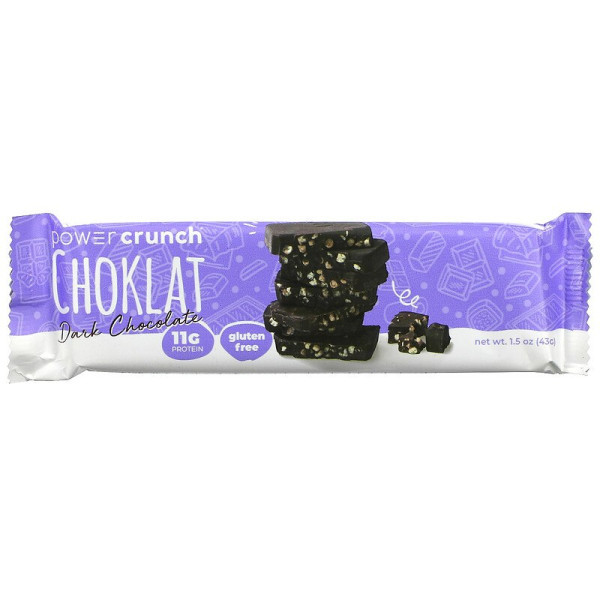 Протеїновий батончик, Power Crunch Protein Crisp Bar, Choklat, BNRG, темний шоколад, 12 батончиків по 43 г