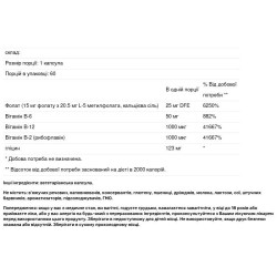 L-метилфолат + баланс витаминов B 15 мг, Our Daily Vites L-Methylfolate + B Balance, 60 капсул