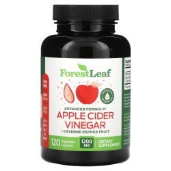 Яблочный уксус с кайенским перцем 1200 мг, Apple Cider Vinegar + Cayenne Pepper Fruit Forest Leaf, 120 вегетарианских капсул (600 мг на капсулу)