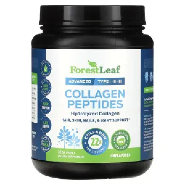 Пептиди колагену, Collagen Peptides, Forest Leaf, без смакових добавок, 908 г