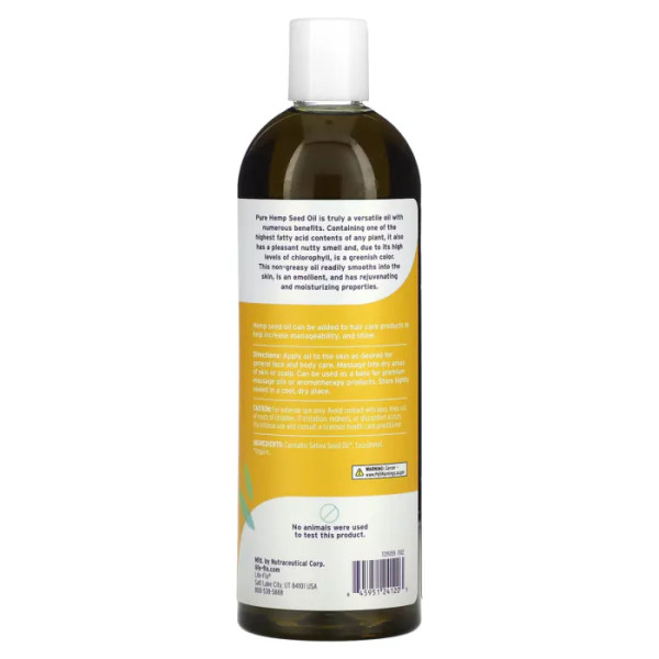 Конопляна олія, Pure Hemp Seed Oil, Life Flo Health, 473 мл