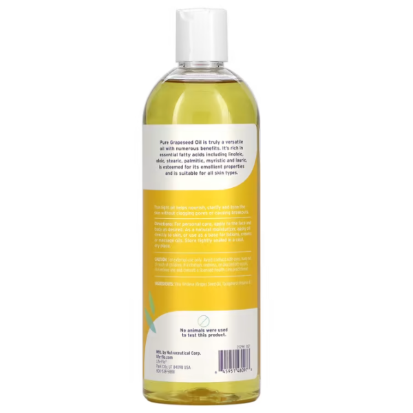 Олія виноградних кісточок для шкіри, Grapeseed Oil, Life Flo Health, чиста, без запаху, 473 мл