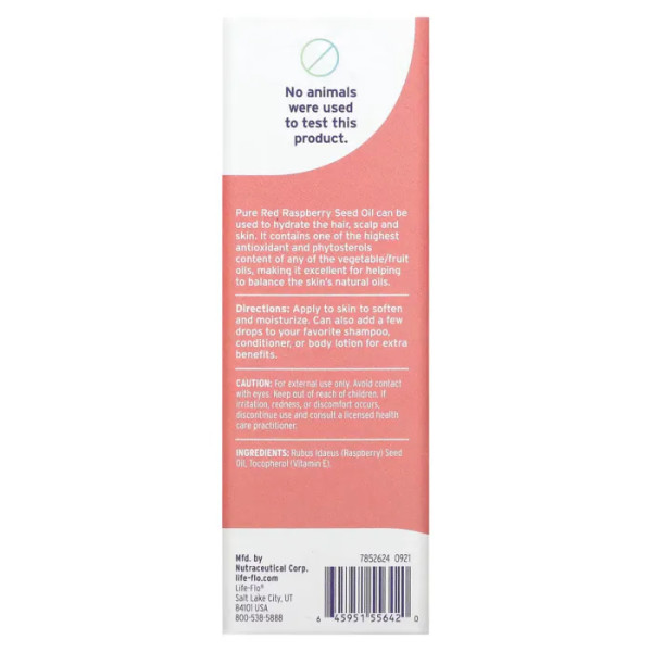 Масло насіння малини, Red Raspberry Seed Oil, Life Flo Health, 60 мл