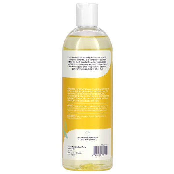Мигдальне масло для шкіри, Almond Oil, Life Flo Health, чисте, без запаху, 473 мл
