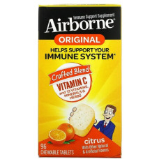 Вітамін C для імунітету, жувальні, цитрус, AirBorne Original Immune System, 94 жувальні таблетки