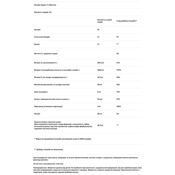 Вітамін С імунна підтримка, Original Immune System, AirBorne, цитрус, 94 жувальні таблетки