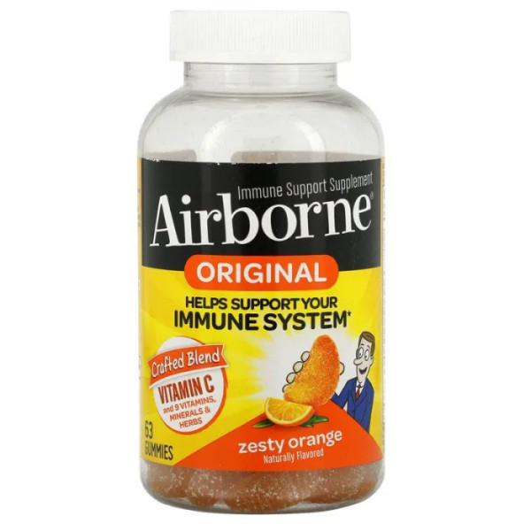 Підтримка імунітету, Original Immune Support Supplement, AirBorne, смак апельсина, 63 жувальні таблетки