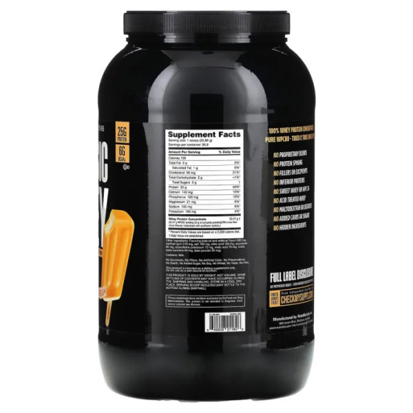 Сироватковий протеїн, Classic Whey Protein, NutraBio, зі смаком апельсина, 907 г