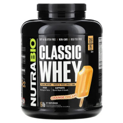 Сироватковий протеїн, NutraBio Classic Whey Protein, смак апельсин, 2268 г