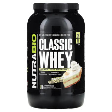 Сывороточный протеин, вкус банановый кремовый пирог, NutraBio Classic Whey Protein, 907 г