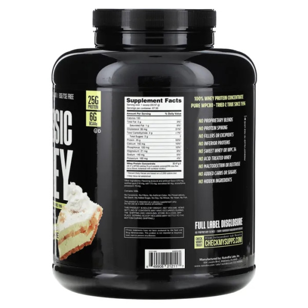 Сироватковий протеїн, Classic Whey Protein, NutraBio, зі смаком бананового кремового пирога, 2268 г