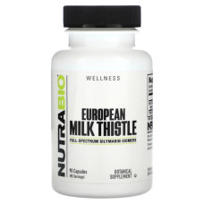 Расторопша европейская 241 мг, NutraBio European Milk Thistle, 90 капсул