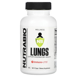Поддержка дыхательной системы, NutraBio Lungs, 90 капсул