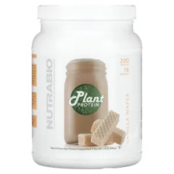 Растительный протеин, вкус ванильная вафля, NutraBio Plant Protein, 509 г