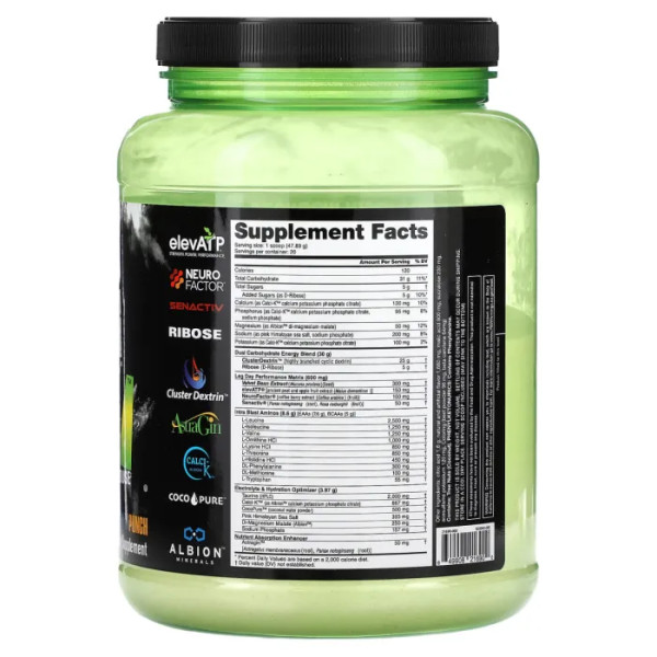 Передтренувальний комплекс, Intra Carb, Leg Day, NutraBio, зі смаком Нью-Йоркського пуншу, 958 г