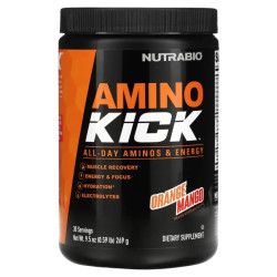 Амінокислоти з електролітами, смак апельсин манго, NutraBio Amino Kick, 269 г