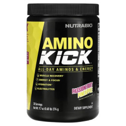 Аминокислоты с электролитами, вкус ананас маракуйя, NutraBio Amino Kick, 274 г