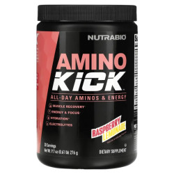 Аминокислоты с электролитами, вкус малиновый лимонад, NutraBio Amino Kick, 274 г