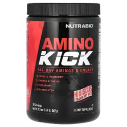 Аминокислоты с электролитами вкус гибискус и клубника, NutraBio Amino Kick, 269 г