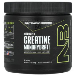 Креатин моногидрат, микронизированный, Micronized Creatine Monohydrate NutraBio, 150 г