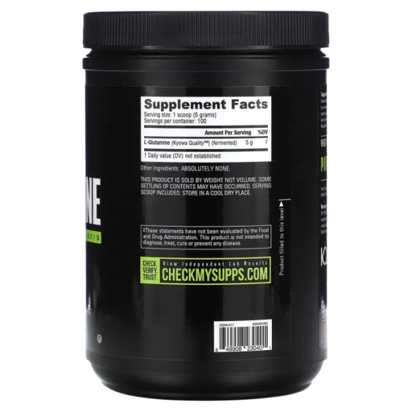 Глютамін, Glutamine, NutraBio, 500 г