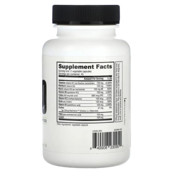 Вітаміни групи B, B-100, NutraBio, 90 рослинних капсул