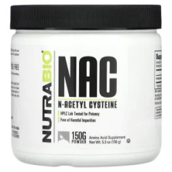 N ацетилцистеин, NutraBio N Acetyl Cysteine, 150 г