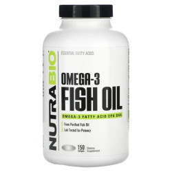 Омега 3 риб'ячий жир, NutraBio Omega-3 Fish Oil, 150 гелевих капсул