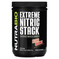 Будівельник м'язів, смак апельсин, Extreme Nitric Stack NutraBio, 617 г
