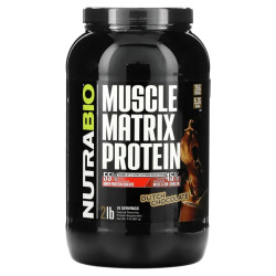 Протеїнова суміш NutraBio Muscle Matrix Protein, смак голландський шоколад, 907 г