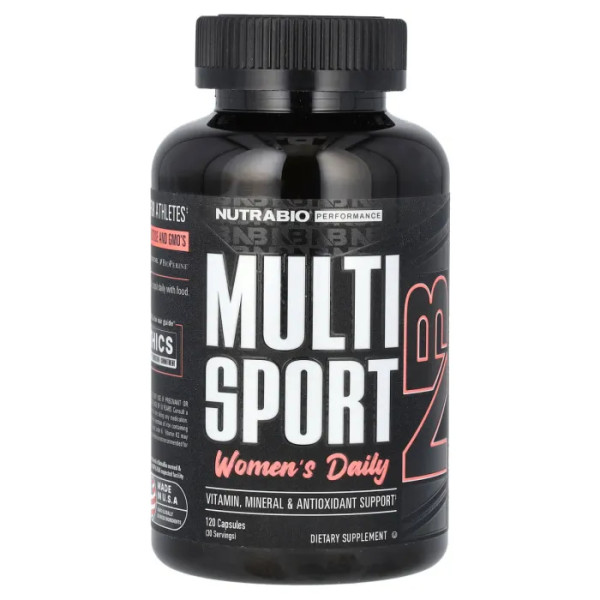 Мультивітаміни, MultiSport Women's Daily, NutraBio, для жінок, 120 капсул