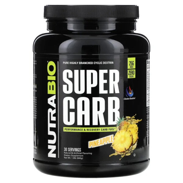 Вуглеводний комплекс, Super Carb, NutraBio, зі смаком ананасу, 840 г