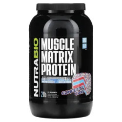 Протеїнова суміш, смак торт конфетті, NutraBio Muscle Matrix Protein, 907 г