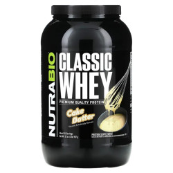 Сывороточный протеин, вкус тесто для торта, NutraBio Classic Whey Protein, 907 г