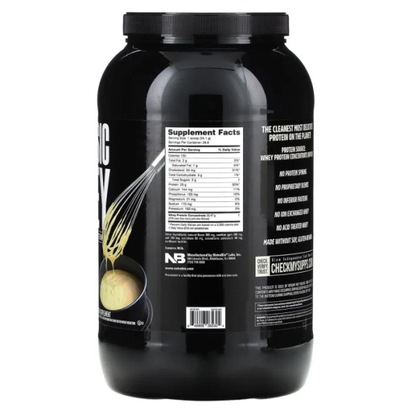 Сироватковий протеїн, Classic Whey Protein, NutraBio, зі смаком тіста для торта, 907 г