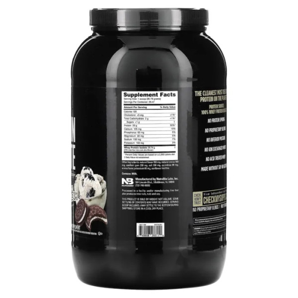 Ізолят сироваткового протеїну, Whey Protein Isolate, NutraBio, зі смаком морозива з печивом, 907 г