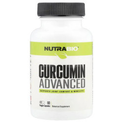 Куркумін покращена формула, NutraBio Curcumin Advanced, 60 рослинних капсул
